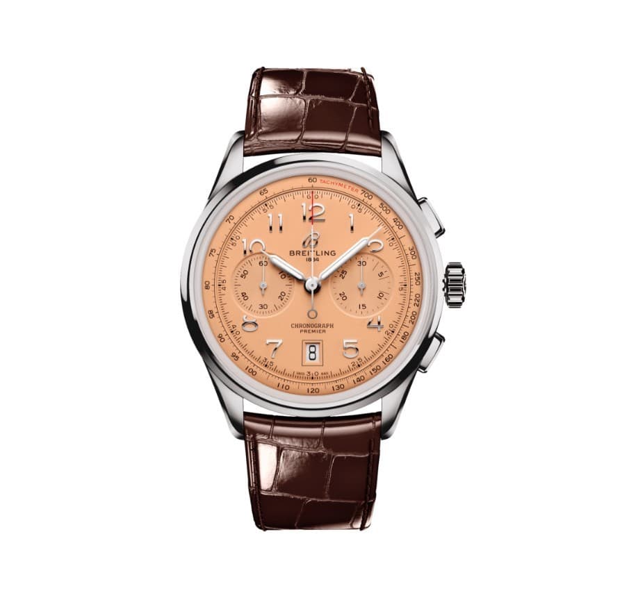 Breitling Premier B01 Chrono 42 Automatic Chronometer Salmon Dial AB0145331K1P1