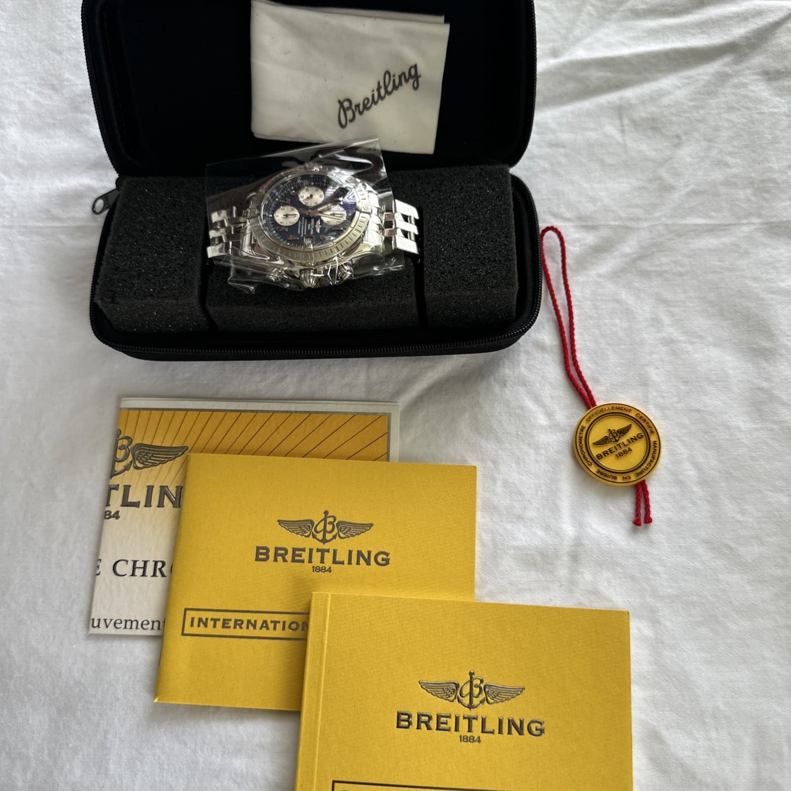 Breitling Chronomat Evolution A13356 Automatic 44mm Blue Box Papers