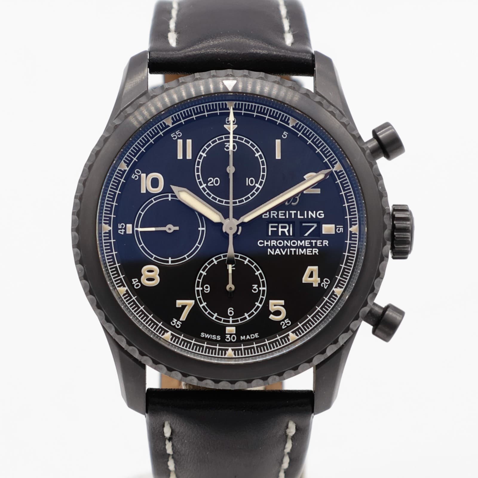 Breitling Navitimer 8 Chronograph 43 BlackSteel M13314101B1X1 Leather Automatic