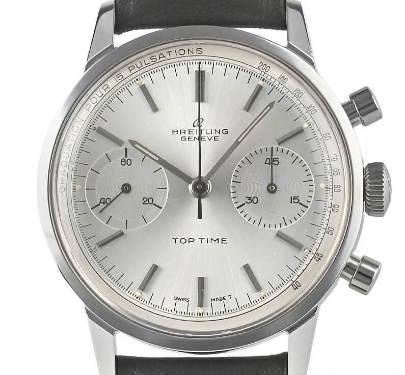 Breitling Top Time Manual Hand-Winding Watch 2002 Chronograph 35.8mm Silver Dial