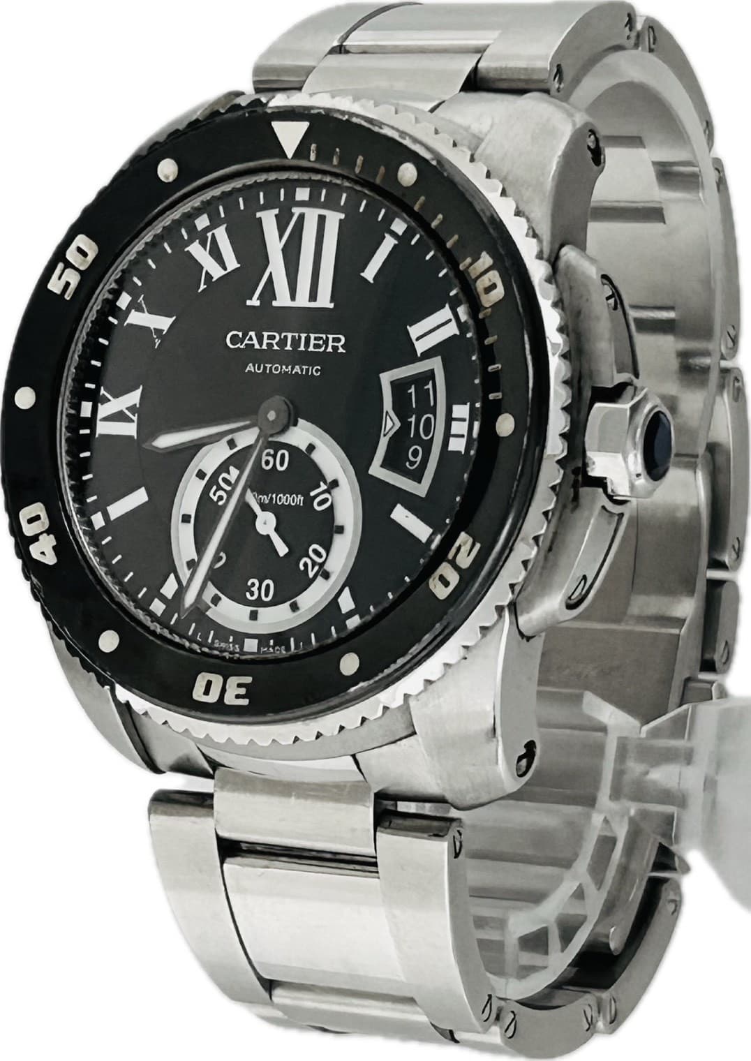 CARTIER Calibre de Cartier Diver W7100057 3729 Auto Mens Watch Excellent A7565