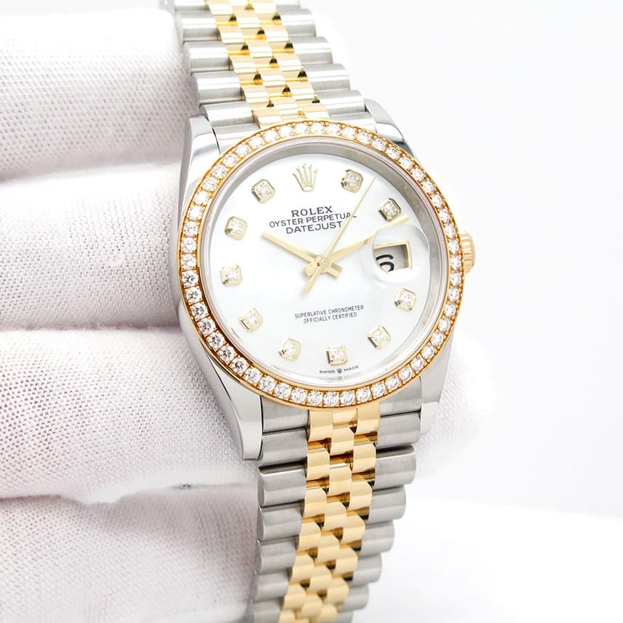 Rolex 126283RBR Datejust 18K/SS with Mother of Pearl Diamond Dial & Bezel on