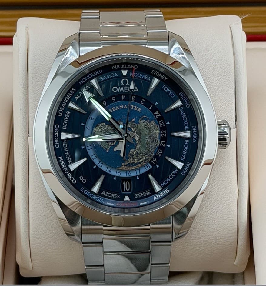 Omega Seamaster Aqua Terra World Timer 220.10.43.22.03.001 Blue Dial Steel 2025