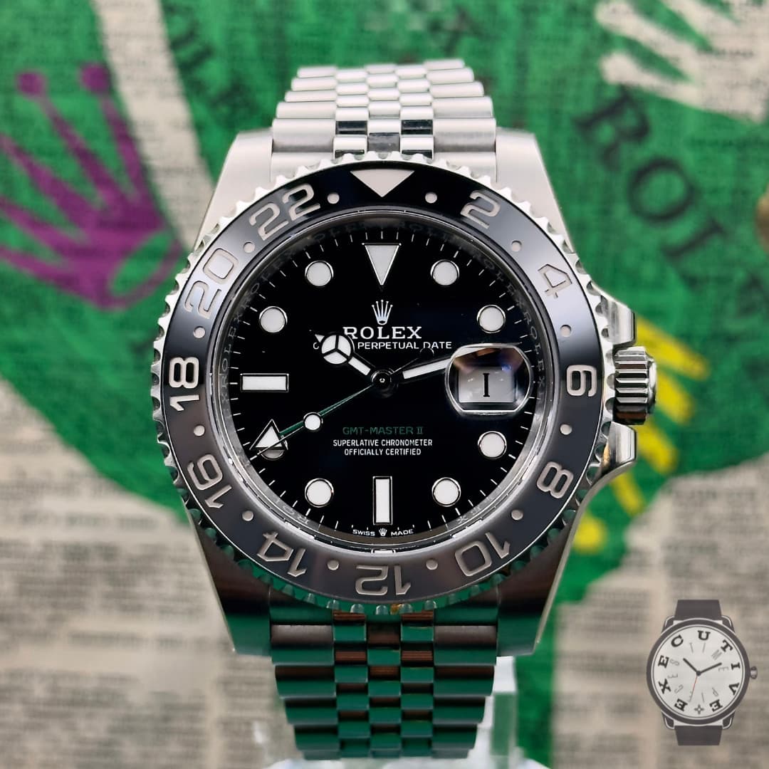 Rolex GMT-Master II Bruce Wayne Black Dial Jubilee 126710GRNR COMPLETE SET PPF