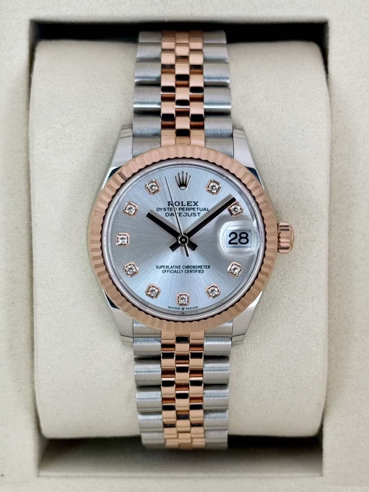 2026 Rolex Datejust 31mm 278271 Two-Tone Jubilee Silver Diamond Dial