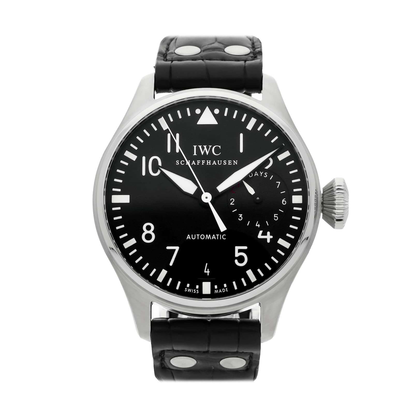 IWC Big Pilot Steel Automatic 46mm Black Dial Strap Watch IW5004-01