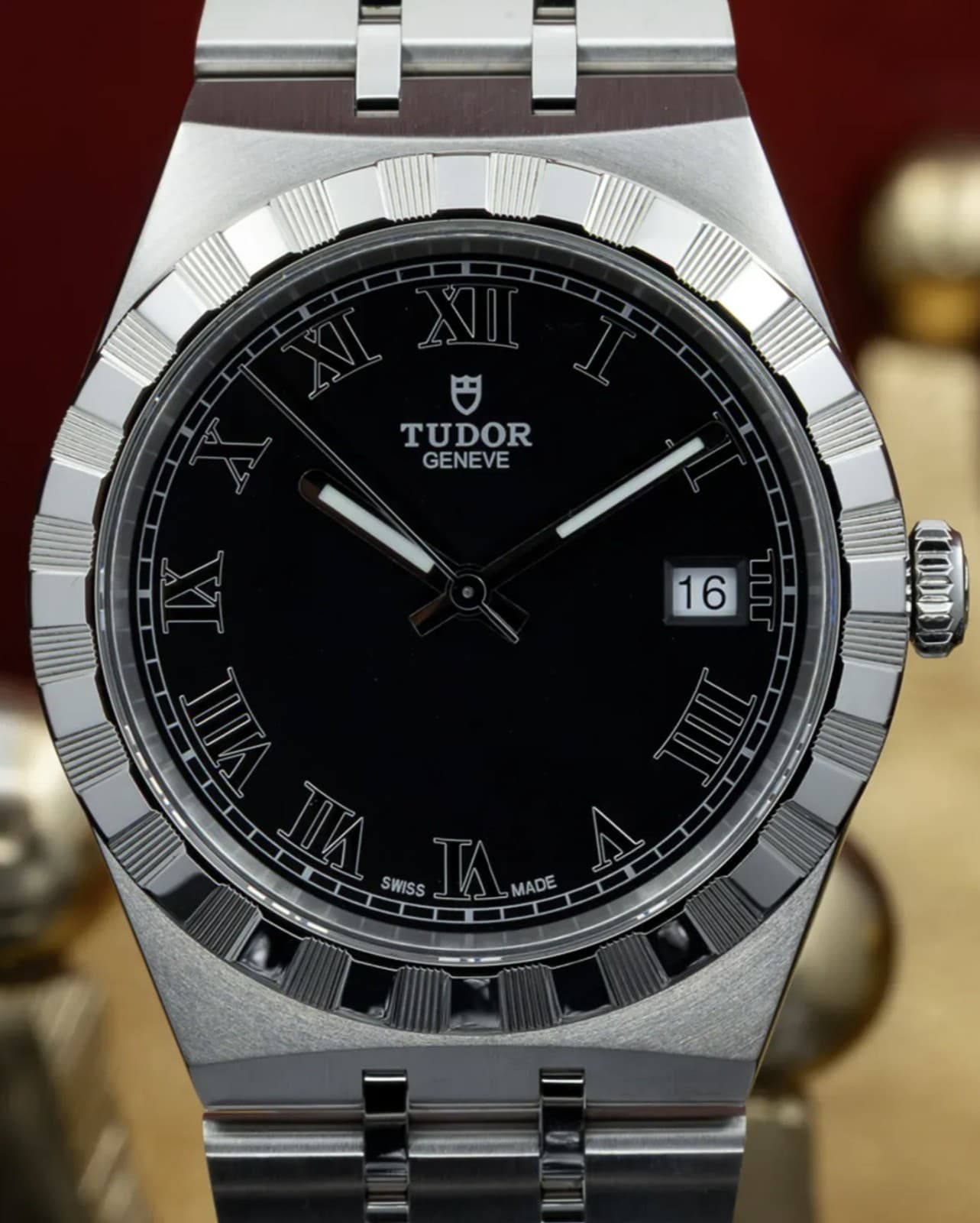 Tudor Royal Black Roman Numeral Dial 38MM (28500)