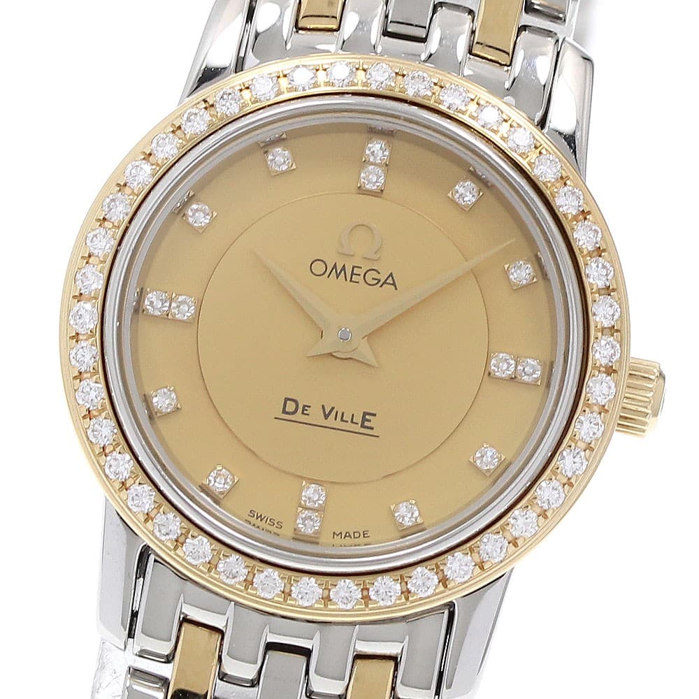 OMEGA De Ville 413.25.22.60.58.001 Bezel Diamond Quartz Ladies Watch_974304