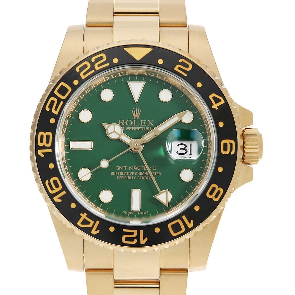ROLEX GMT Master II 116718LN green M Number second hand mens