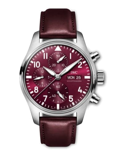 IWC Schaffhausen Pilot's Watch Chronograph 41 Stainless Steel / Burgundy / Chinese New Year