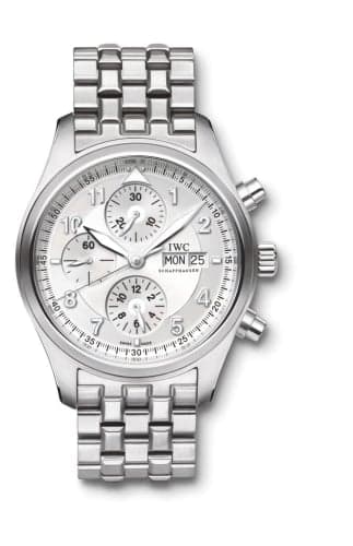 IWC Schaffhausen Pilot's Watch Spitfire Chronograph Stainless Steel / Silver / Bracelet