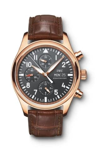 IWC Schaffhausen Pilot's Watch Chronograph Rose Gold / Black / Strap