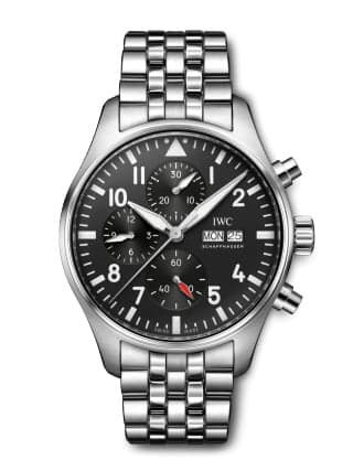 IWC Schaffhausen Pilot's Watch Chronograph Stainless Steel / Black / Bracelet