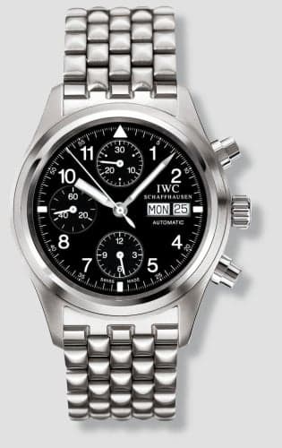 IWC Schaffhausen Pilot's Watch Chronograph Stainless Steel / Black / German / Bracelet