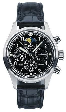 IWC Schaffhausen Pilot's Watch Chronograph Perpetual Calendar Stainless Steel / Black / Wempe