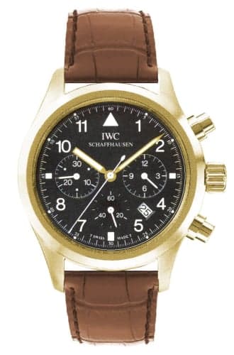 IWC Schaffhausen Pilot's Watch Chronograph Mecaquartz Yellow Gold / Black / Strap