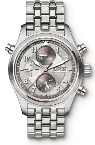 IWC Schaffhausen Pilot's Watch Spitfire Double Chronograph Stainless Steel / Panda / Bracelet