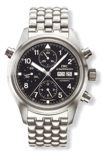 IWC Schaffhausen Pilot's Watch Doppelchronograph Stainless Steel / Black / Italian / Bracelet