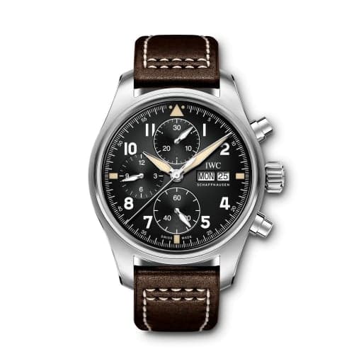 IWC Schaffhausen Pilot's Watch Chronograph Spitfire Stainless Steel / Black / Calf
