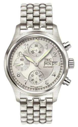 IWC Schaffhausen Pilot's Watch Spitfire Chronograph Stainless Steel / Silver / Italian / Bracelet