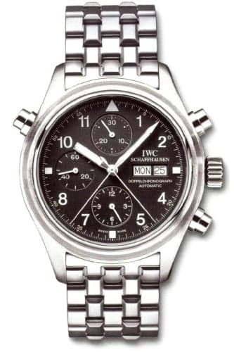 IWC Schaffhausen Pilot's Watch Doppelchronograph Stainless Steel / Black / German / Bracelet