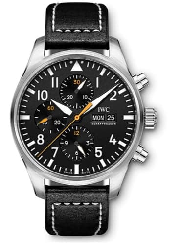 IWC Schaffhausen Pilot's Watch Chronograph Stainless Steel / Black / Staffel 11