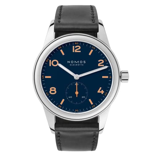 Nomos Glashütte Club 36 Ace Jewelers Blue / Open Case Back