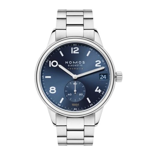 Nomos Glashütte Club neomatik 42 date blue / bracelet