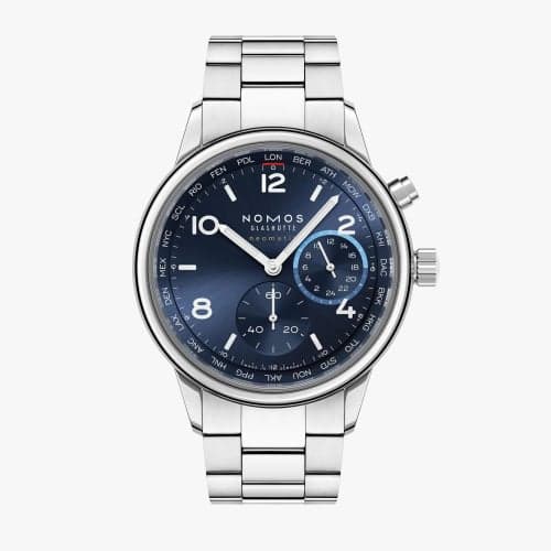 Nomos Glashütte Club Sport Neomatik Worldtimer Blue / Closed Case Back