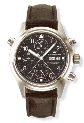 IWC Schaffhausen Pilot's Watch Doppelchronograph Stainless Steel / Black / English / Strap