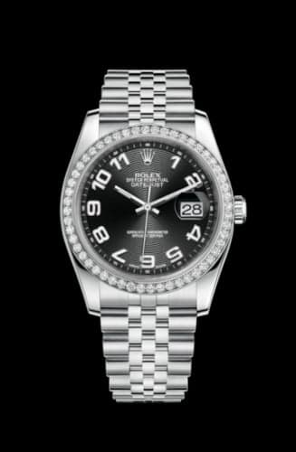 Rolex Datejust 36 Stainless Steel Diamond / Jubilee / Black Arabic