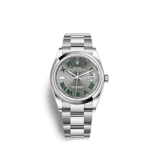 Rolex Datejust 36 Stainless Steel / Domed / Slate - Roman / Oyster