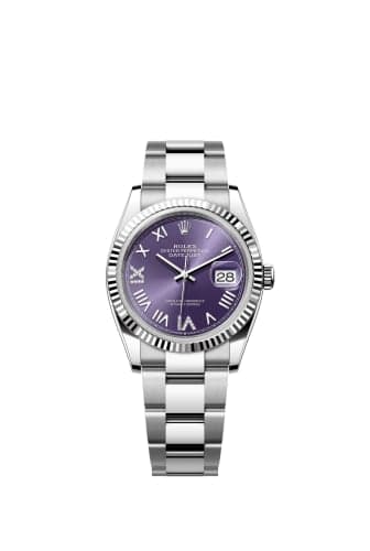 Rolex Datejust 36 Stainless Steel - Fluted / Aubergine Roman Diamond / Oyster