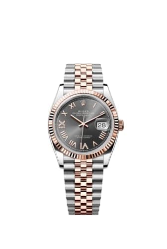 Rolex Datejust 36 Stainless Steel - Everose - Fluted / Slate Roman Diamond / Jubilee