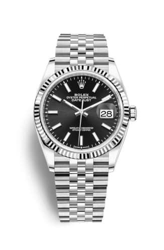 Rolex Datejust 36 Stainless Steel / Fluted / Black / Jubilee