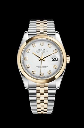 Rolex Datejust 36 Rolesor Yellow Domed / Jubilee / White Diamond