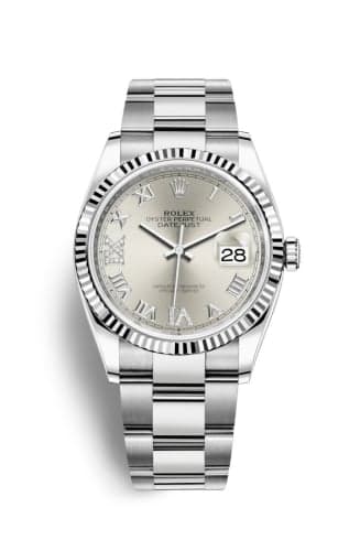 Rolex Datejust 36 Stainless Steel / Fluted / Silver Roman-Diamonds / Oyster