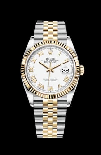 Rolex Datejust 36 Stainless Steel / Yellow Gold / Fluted / White Roman / Jubilee