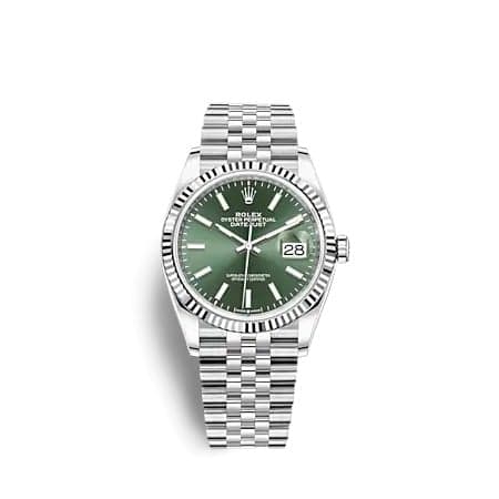 Rolex Datejust 36 Stainless Steel / Fluted / Green / Jubilee