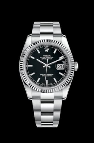 Rolex Datejust 36 Stainless Steel Fluted / Oyster / Black