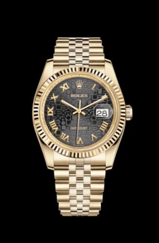 Rolex Datejust 36 Yellow Gold Fluted / Jubilee / Black Computer Roman