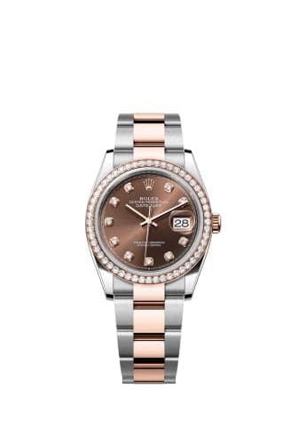 Rolex Datejust 36 Stainless Steel - Everose - Diamond / Chocolate - Diamond / Oyster
