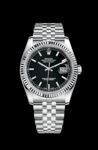 Rolex Datejust 36 Stainless Steel Fluted / Jubilee / Black