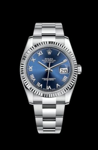 Rolex Datejust 36 Stainless Steel Fluted / Oyster / Blue Roman