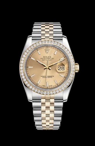 Rolex Datejust 36 Rolesor Yellow Diamond / Jubilee / Champagne