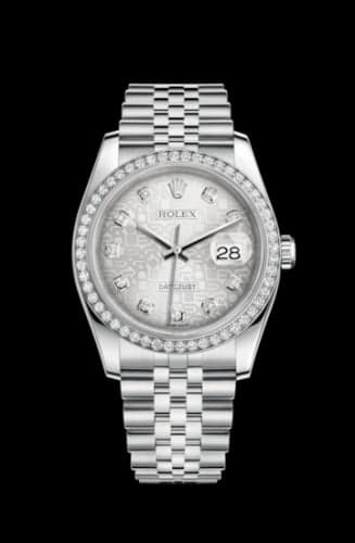 Rolex Datejust 36 Stainless Steel Diamond / Jubilee / Silver Computer