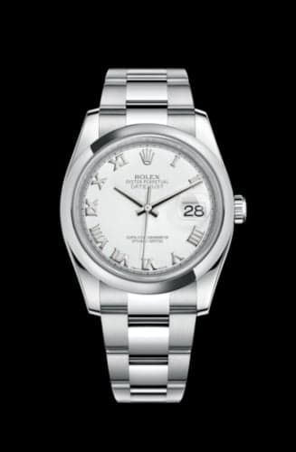 Rolex Datejust 36 Stainless Steel Domed / Oyster / White Roman