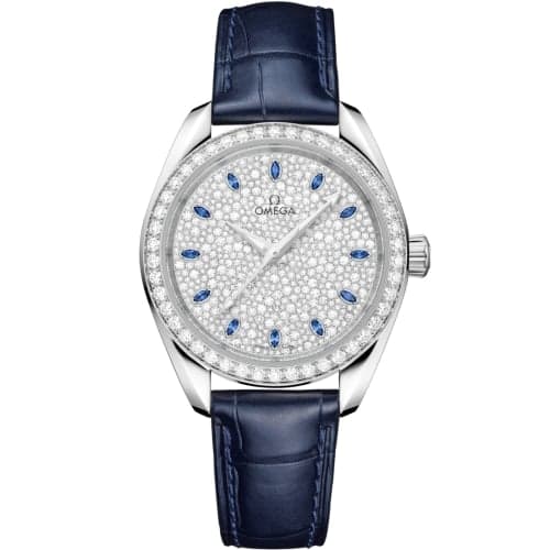 Omega Seamaster Aqua Terra 150M Master Chronometer 34 Canopus Gold - Diamond / Snow Sapphire / Alligator