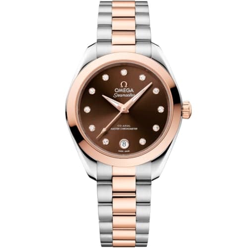 Omega Seamaster Aqua Terra 150M Master Co-Axial 30 Stainless Steel - Moonshine Gold / Brown - Diamond / Bracelet