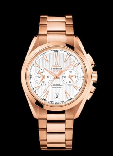 Omega Seamaster Aqua Terra 150M Co-Axial 43 GMT Chronograph Red Gold / Silver / Bracelet